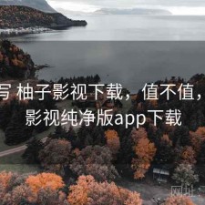 简单写 柚子影视下载，值不值，柚子影视纯净版app下载
