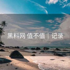 黑料网 值不值｜记录