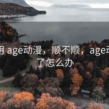 反复用 age动漫，顺不顺，age动漫崩了怎么办