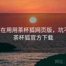 最近在用用茶杯狐网页版，坑不坑，茶杯狐官方下载